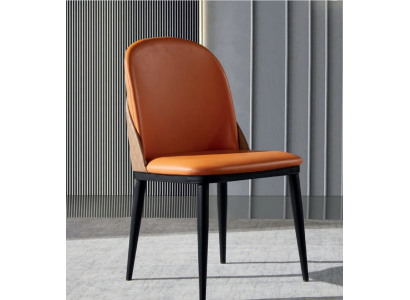 Oranger Stuhl Esszimmer Möbel Designer Einsitzer Holz Textil Stühle