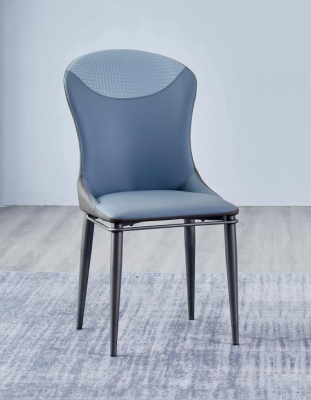 Modrý jídelní židle bez opěrky paží Dřevěné židle Designové křesla z kůže