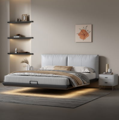 Bílá ložnice Designer postel Luxusní postele Kožené manželské postele Nové
