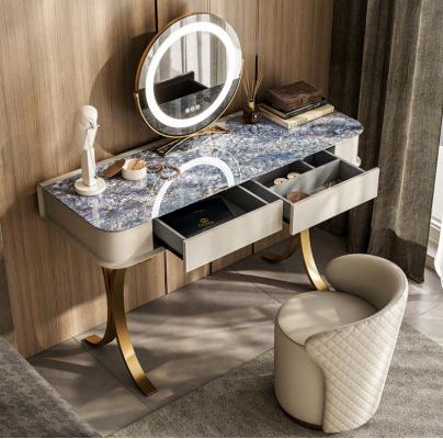 Ložnice Beige toaletní stůl Designer kosmetický stůl 2x zásuvky