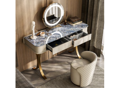 Ložnice Beige toaletní stůl Designer kosmetický stůl 2x zásuvky
