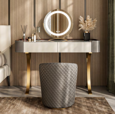 Kožený toaletní stůl designérské toaletní stůl luxusní zásuvky dřevěné nábytek