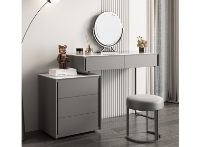 Šedý toaletní stolek designérské ložnice nábytek dřevo luxusní toaletní stolek
