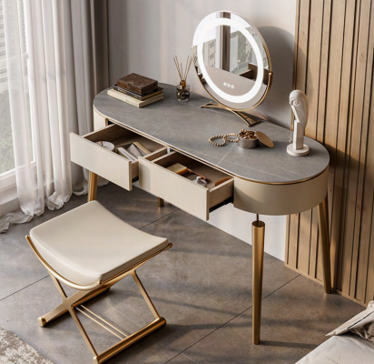 Béžový kosmetický stůl Designer ložnice Nábytek Elegantní toaletní stolek