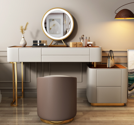 Elegantní bílý toaletní stolek s šuplíky Designérská toaletní komoda