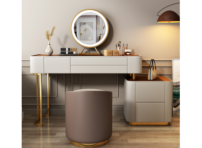 Elegantní bílý toaletní stolek s šuplíky Designérská toaletní komoda