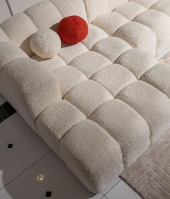 Ecková sedací souprava látková pohovka moderní luxusní pohovka Relax Bílá Pohovky