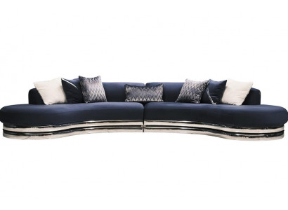Pohovka Sofa 5místná Pohovka s potahem Velká látaná pohovka Modrá Moderní design