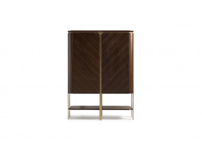 Barský skříň skříň drevená skříň drevený bar hnedý nápoje design lahve