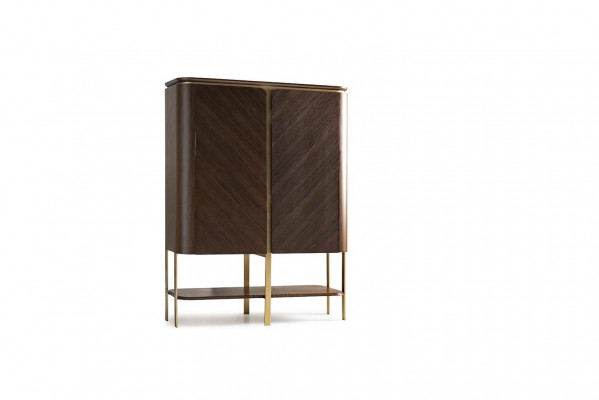Barský skříň skříň drevená skříň drevený bar hnedý nápoje design lahve