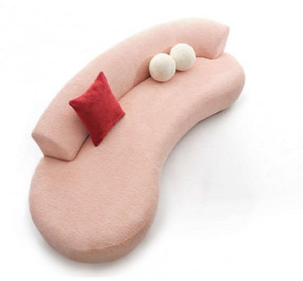 Třísedák z látky, pohovka 3místná, moderní růžová.