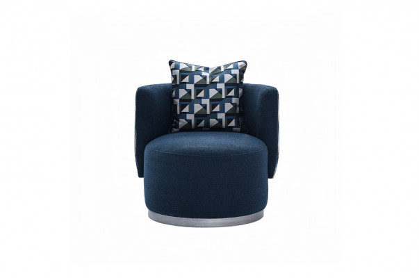 Relaxační křeslo Křeslo Moderní Modrá Čalounění Látka Dvousedadlové Design Moderní