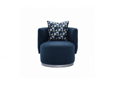 Relaxační křeslo Křeslo Moderní Modrá Čalounění Látka Dvousedadlové Design Moderní