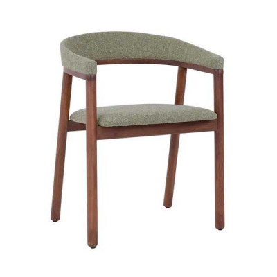 Šedá jídelní židle Designová dřevěná židle Jednosedadlové křeslo s polstrováním