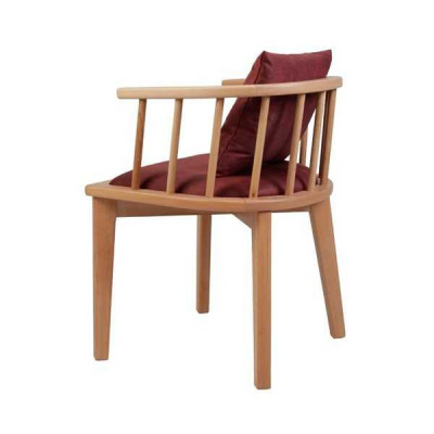 Hnědá jídelní židle Design Dřevěná židle Jednositový čalouněný křeslo 1-sedadlo