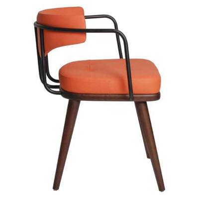 Oranžový moderní křeslo s opěrkou Designer jednosedadlo s područkami