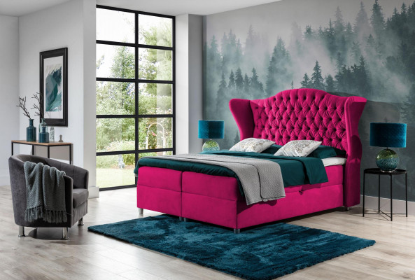 Chesterfield Boxspring postele Hotelová postel Ložnice Samet Velvet Luxus Nábytek