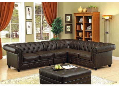 Chesterfield rohová sedací souprava Nábytek Pohovka Pohovka Kožená sedací souprava Design #336