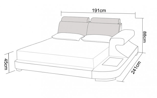 Luxusní postel + osvětlení Kožená postel Nástroje Vidlice Big manželská postel 140/160/180 Nový