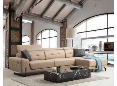 Luxus obývací pokoj Pohovka Rozkládací L-Forma Designový Nábytek Moderní Sedací Nábytek Čalouněný Nábytek