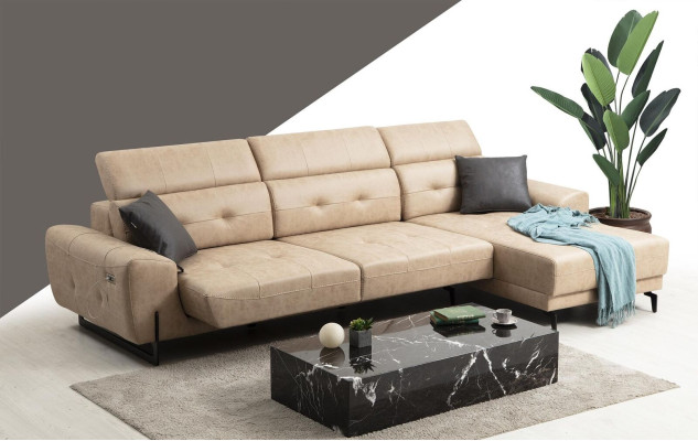 Luxus obývací pokoj Pohovka Rozkládací L-Forma Designový Nábytek Moderní Sedací Nábytek Čalouněný Nábytek