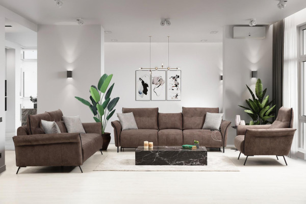 Nastavení obývacího pokoje pohovka gauč Designer Modern Sofagarnitur Luxus Sessel Neu