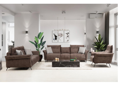 Nastavení obývacího pokoje pohovka gauč Designer Modern Sofagarnitur Luxus Sessel Neu