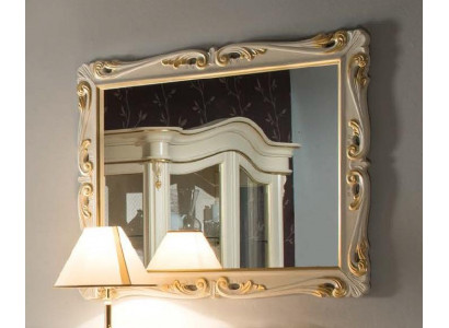 Klasické zrcadlo ve španělském designu, italské zrcadlo na zeď, stojící nebo na závěsný uchycení, nové, vyrobené z dřeva.