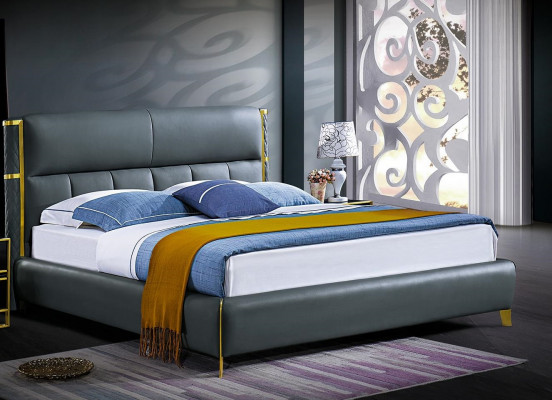 Luxusní postel s polstrem designu dvojlůžková postel hotelová manželská ložnice textilie