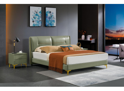 Kůže postele polštář design luxus dvojitý hotelový ložní pokoj design