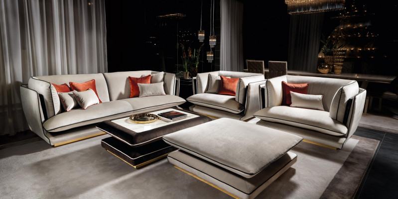 Sofa set 311-Seat Ottoman Set Furniture Sofa Upholstery Group Couch arredoclassic
