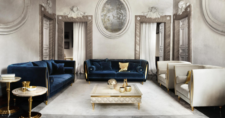 Sofa sada Pohovka Gauč 3 + 3 Obývací pokoj Designový Barokní nábytek Klasický