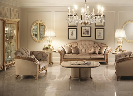 Sofa souprava 3+2+1 místná židle obývací sofa Arredoclassic set sedaček.