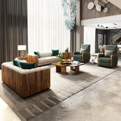 Luxusní nábytek sedací souprava pohovka Sofa Polštář designový nábytek 4 kusy Kožený