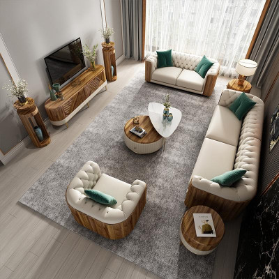 Luxusní nábytek sedací souprava pohovka Sofa Polštář designový nábytek 4 kusy Kožený