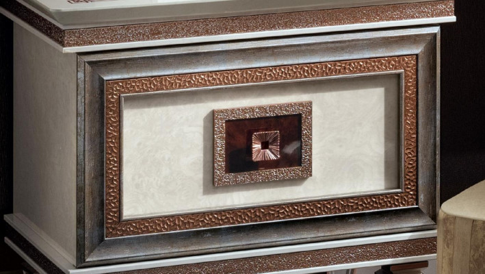 Postel 2x Noční stolky 3 kusy. Italský nábytek Ložnice Postele Dřevo Nový set