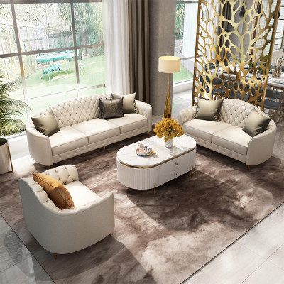 Sofa set 3+2+1 sedadel Design Sofa Polštáře Pohovky Moderní kožená pohovka
