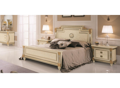 Postel 2x noční stolek Design ložnice Klasický 3kusový luxusní sadový nábytek