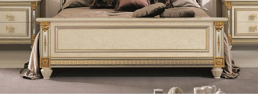 Postel 2x noční stolek Design ložnice Klasický 3kusový luxusní sadový nábytek