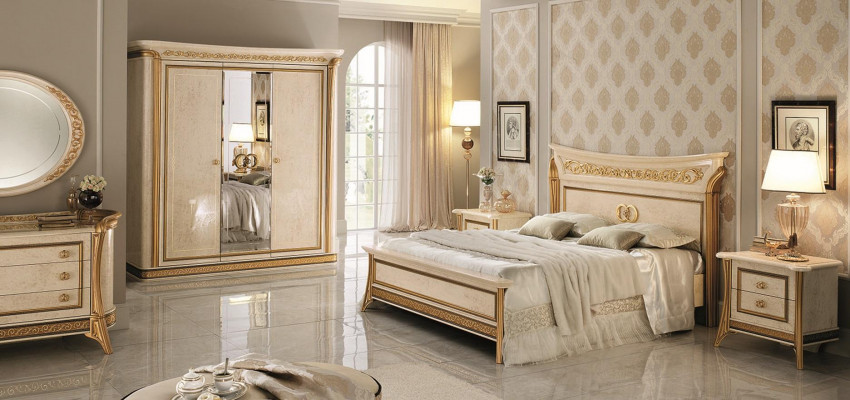 Postel 2x Noční stolek 3 ks Ložnice Set Nábytek Moderní Postele arredoclassic nový.