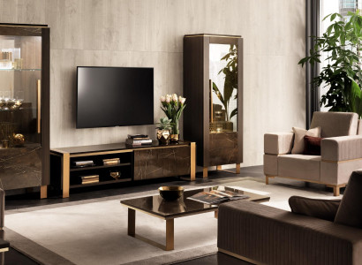 Wohnwand TV Lowboard Elegantní Vitrína Design Obývací pokoj Klasická 3 díly.