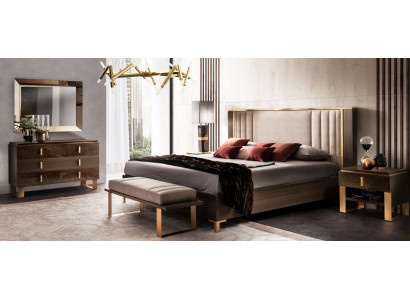 Luxus ložnice sada postel 2x noční stolek klasický design nábytek 3 kusy