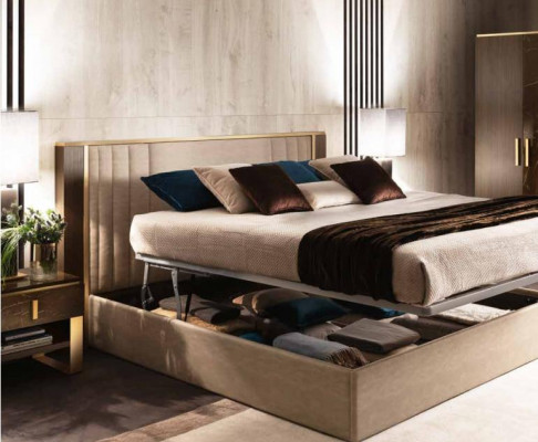 Postel 2x noční stolek 3 dílná sada ložnice Design Moderní Luxus Italská