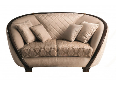 Obývací pokoj Tkaninová pohovka Dvousedadlová designová pohovka Beige textilní potah