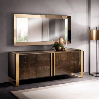 Noble Design Konsole Drevo Sideboard Zrcadlo Komoda Šatník 2-dílný Konzolový stůl