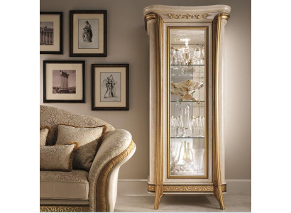 Luxus Vitrína Vitrína Skleněná Skříň Klasický Styl Nábytek Regál ITÁLIE NOVÝ