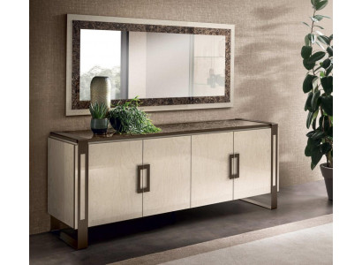 Elegantní designová konzole dřevo zrcadlo sideboard bufet skříň 2 kusy konzolový stolek