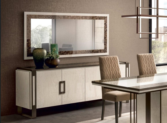 Designer Komoda Servírovací Side Low Board Skříň Obývací Pokoj Regál Luxus Zrcadlo