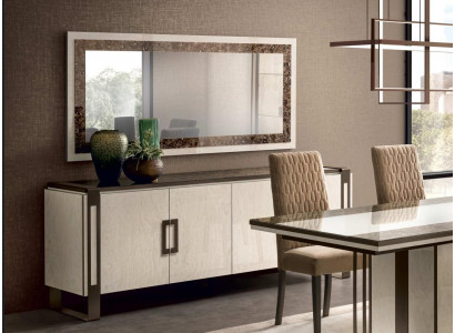 Designer Komoda Servírovací Side Low Board Skříň Obývací Pokoj Regál Luxus Zrcadlo