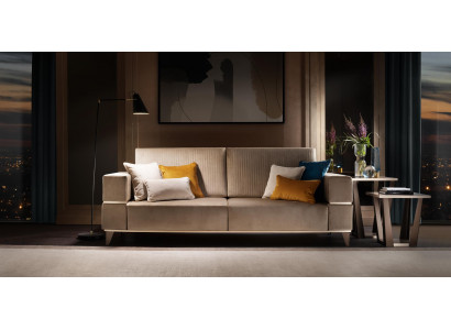 Pohovka 3místná sedací souprava Moderní luxusní čalouněná sedací soupravy Textil Beige arredoclassic